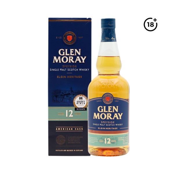 GLEN MORAY SINGLE MALT SCOTCH WHISKY 12Y