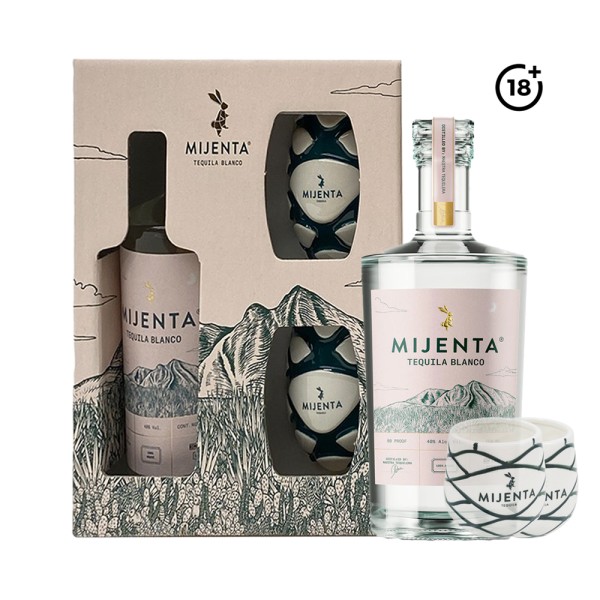 MIJENTA TEQUILA BLANCO + 2 GLASSES