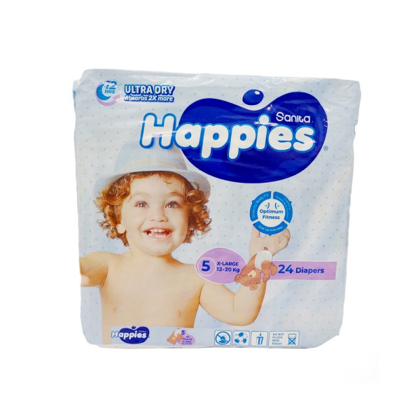 HAPPIES BABY DIAPERS REGULAR X-LARGE 12-20KG SIZE 5