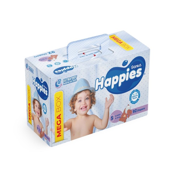 HAPPIES NEW MEGA BOX X-LARGE 12-20KG SIZE 5