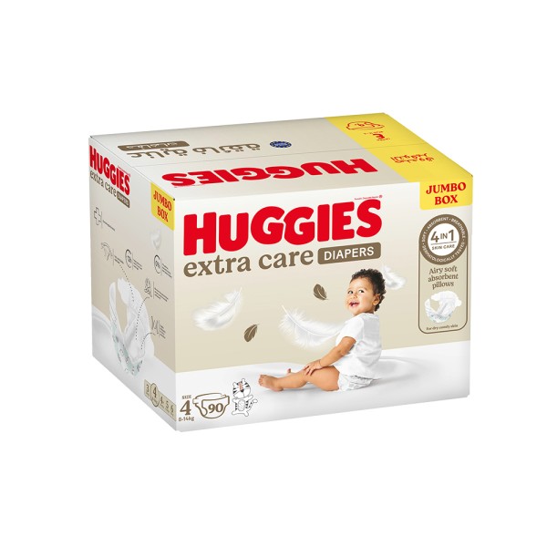 HUGGIES BABY DIAPERS MEGA BOX EXTRA CARE SIZE 4 8-14KG
