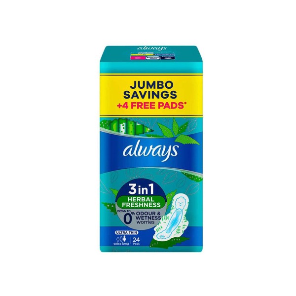 ALWAYS FEMININE PADS ULTRA THIN X-LONG JUMBO PACK