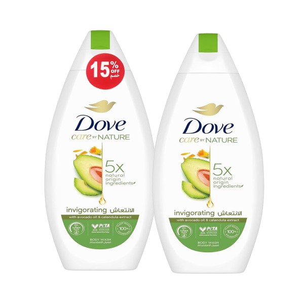 DOVE BODY WASH INVIGORATING AVOCADO DUNE 2x15PCUT