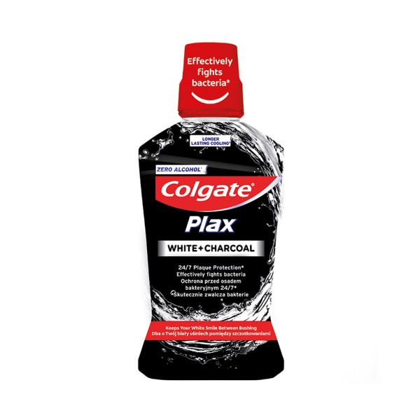 Colgate Whitening Mouthwash Plax White + Charcoal 500 ml