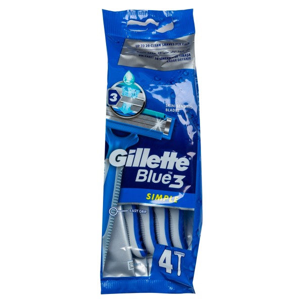 GILLETTE RAZOR DISPOSABLE BLUE SIMPLE 3