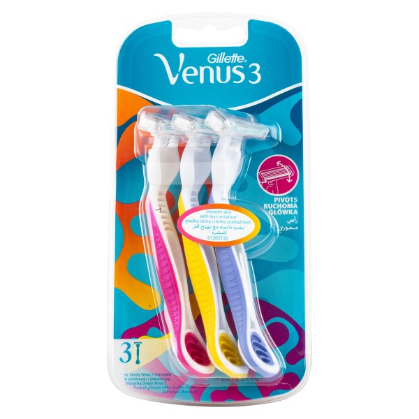 VENUS RAZOR DISPOSABLE SIMPLY VENUS 3 PLUS