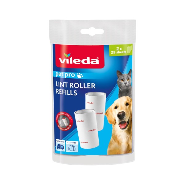 Vileda Pro Pet Lint Roller Refill, Efficient, Gentle on Fabrics, C ...