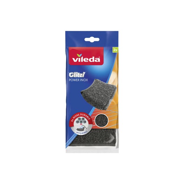 Vileda Glitzi Power Inox Metallic scouring pad, strong cleaning pe ...