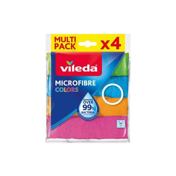 Vileda Microfibre All Purpose Cloth Colors 100% microfibre Pack 4 ...