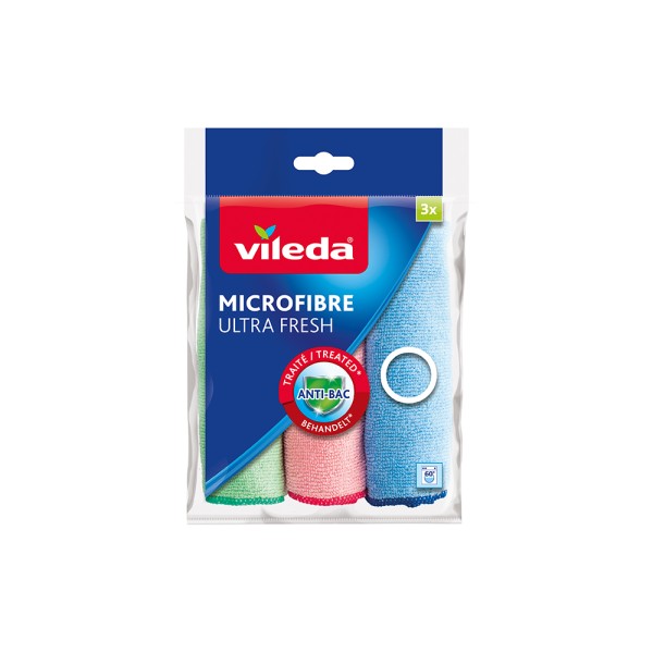 Vileda Microfibre ULTRA FRESH Cloths Anti-bacterial all-purpose c ...