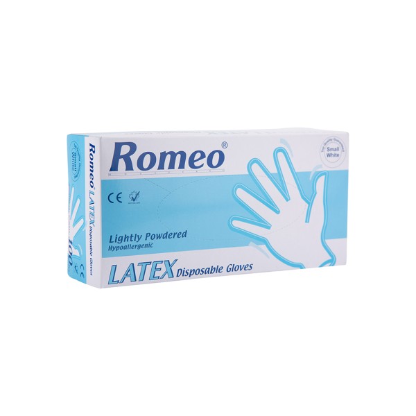 ROMEO DISPOSABLE LATEX GLOVES 100'S