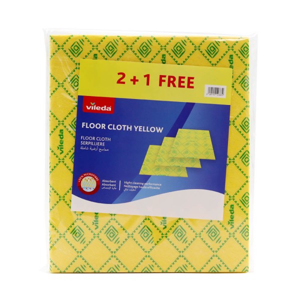 VILEDA FLOOR CLOTH YELLOW 2+1