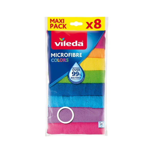 Vileda Microfibre All-Purpose Cloth Colors 100% microfibre Pack 8 ...