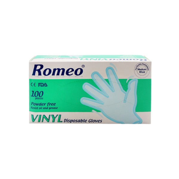 ROMEO VINYLE DISP EXAM GLOVES 100'S