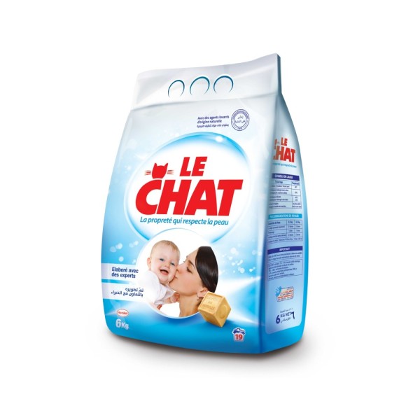 Le Chat Sensitive Low foam Powder Laundry Detergent 6Kg, for Sens ...